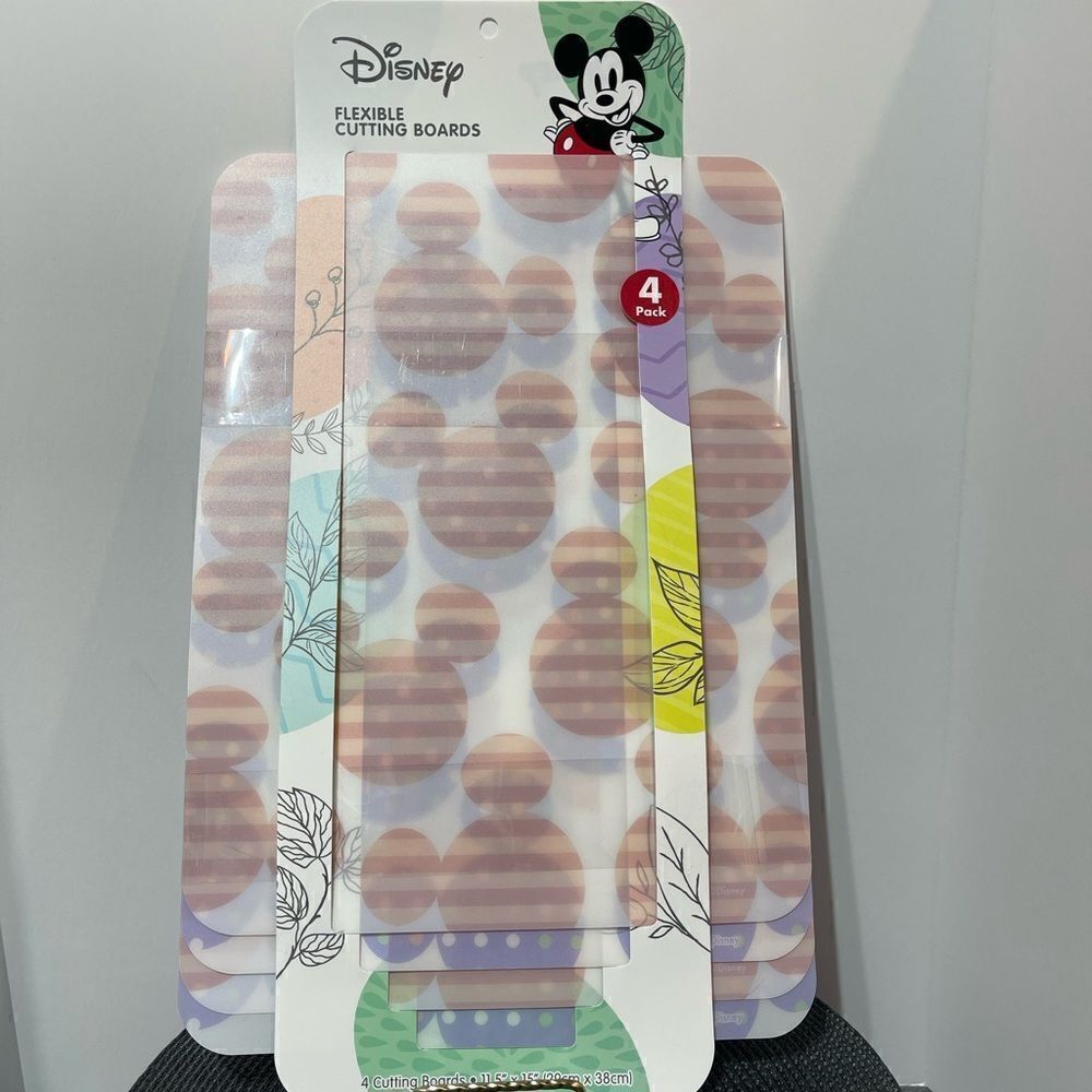 Disney Mickey Mouse Flexible Cutting Boards set of 4 Pink and Purple NWT